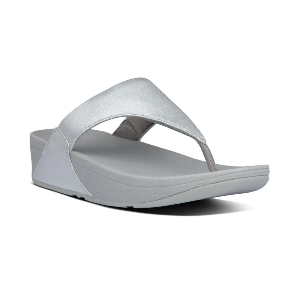 FITFLOP Women's Lulu Leather Toe-Post Silver