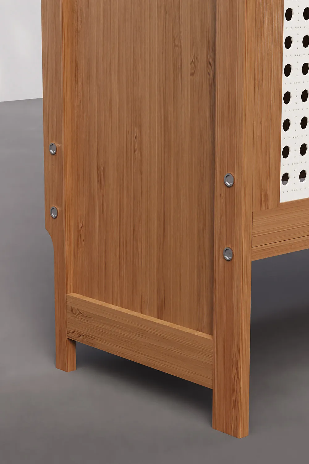 Flip Drawer Shoe Storage Cabinet with Rattan Doors