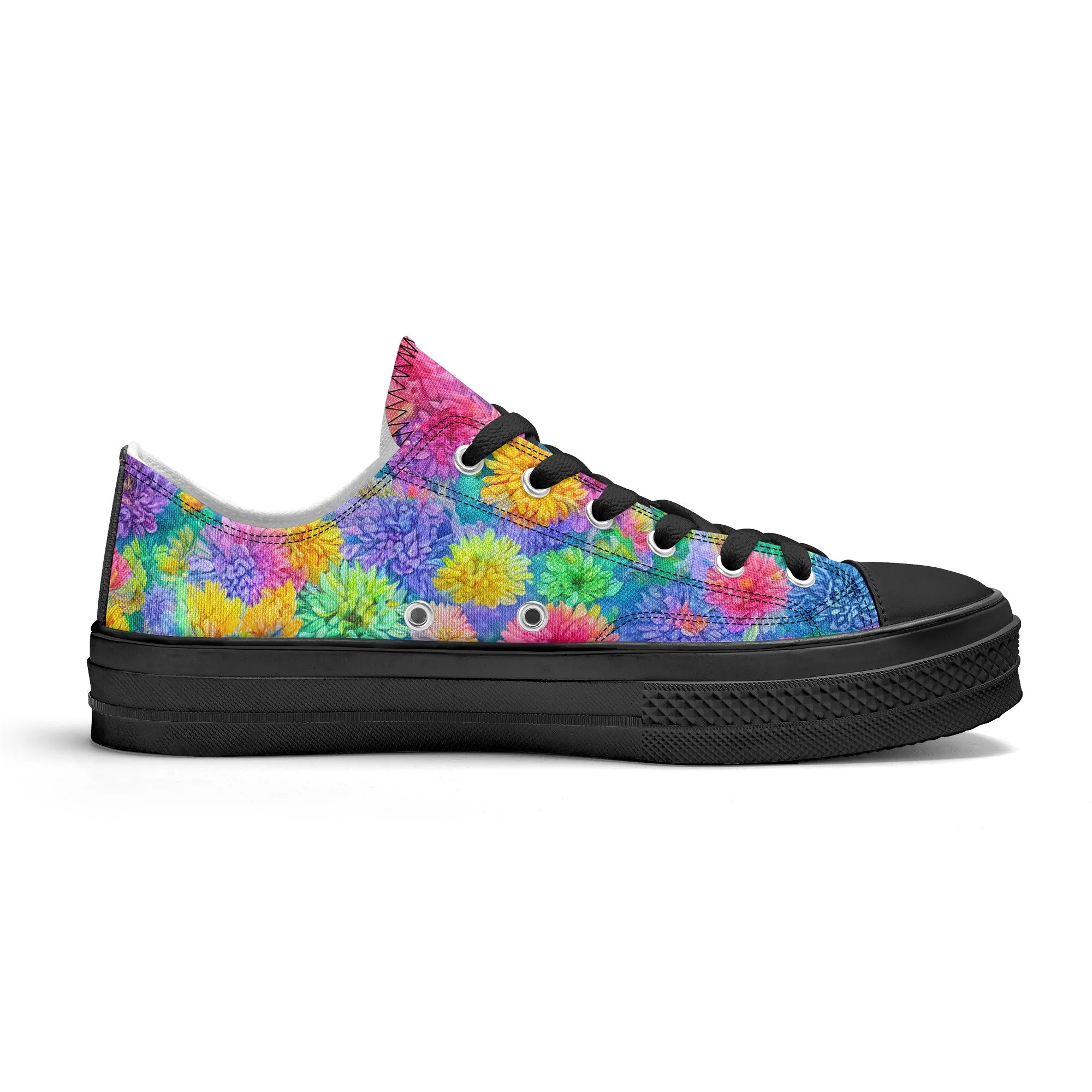 Flowers Womens Low Top Shoes, Garden Classic Canvas Converse Sneakers.