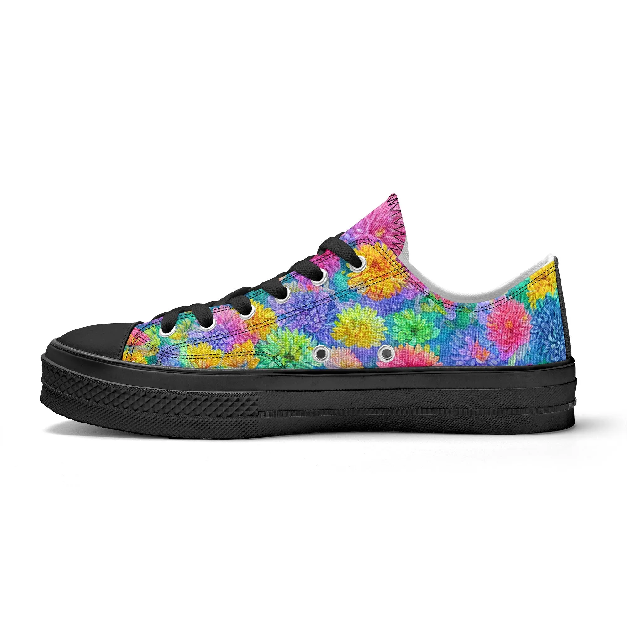 Flowers Womens Low Top Shoes, Garden Classic Canvas Converse Sneakers.