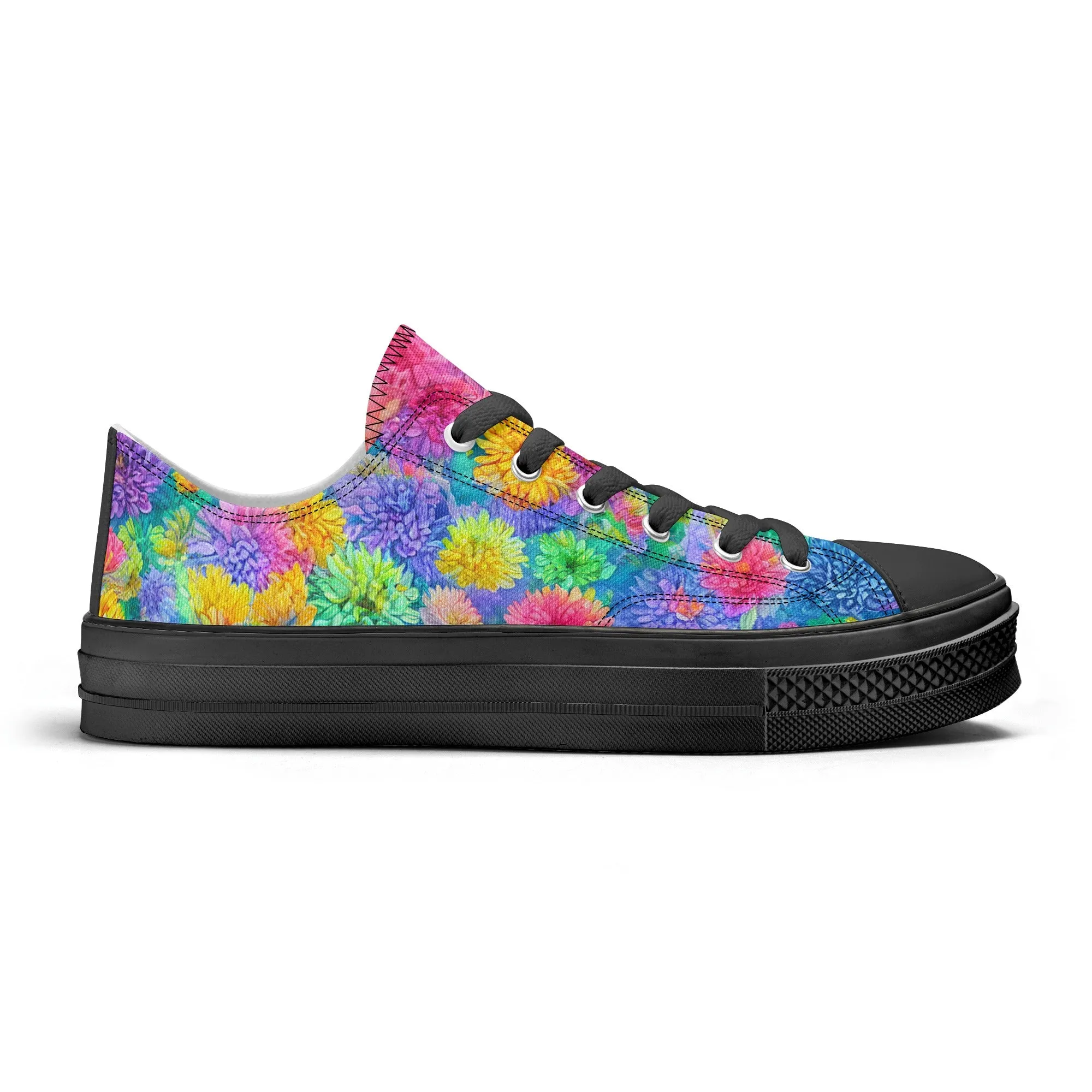 Flowers Womens Low Top Shoes, Garden Classic Canvas Converse Sneakers.