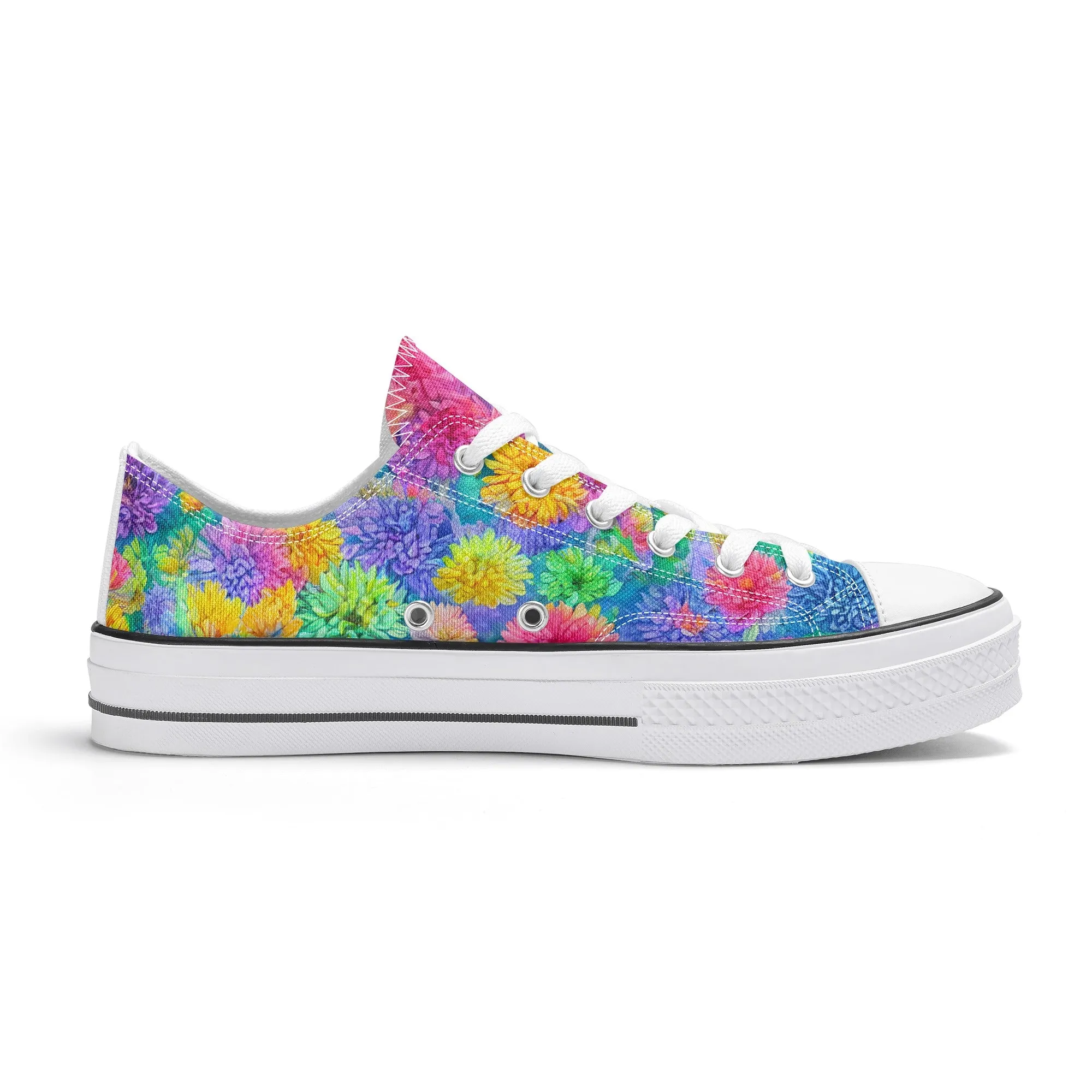 Flowers Womens Low Top Shoes, Garden Classic Canvas Converse Sneakers.