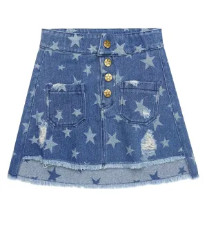 Girls Denim Skirt,Ripped Soft Raw Edge Girls Summer Short Jeans Dress