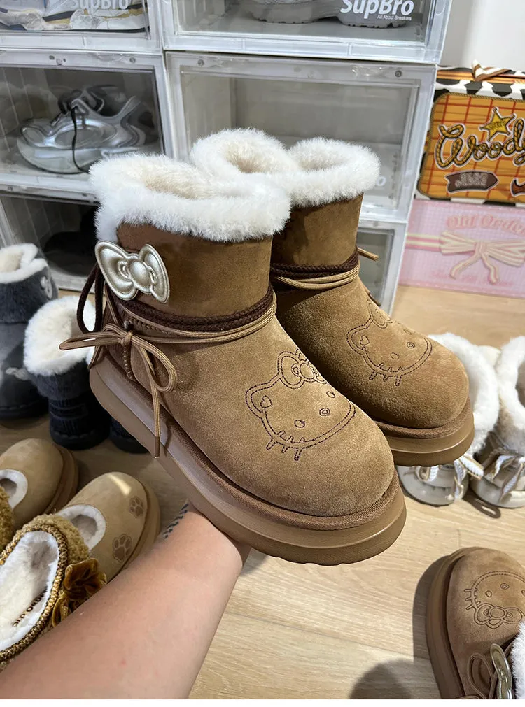 Hello Kitty co-branded furry snow boots