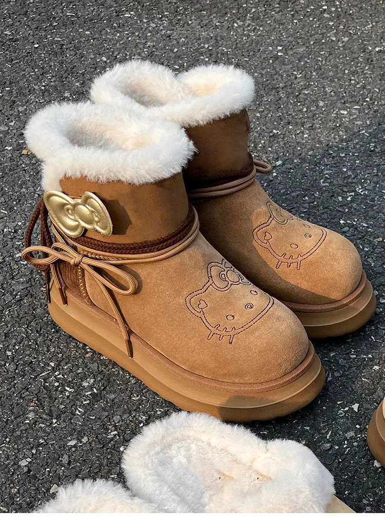 Hello Kitty co-branded furry snow boots