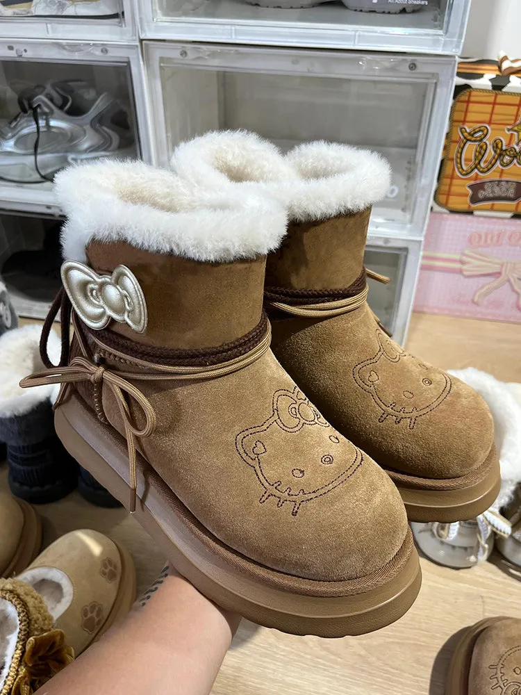 Hello Kitty co-branded furry snow boots