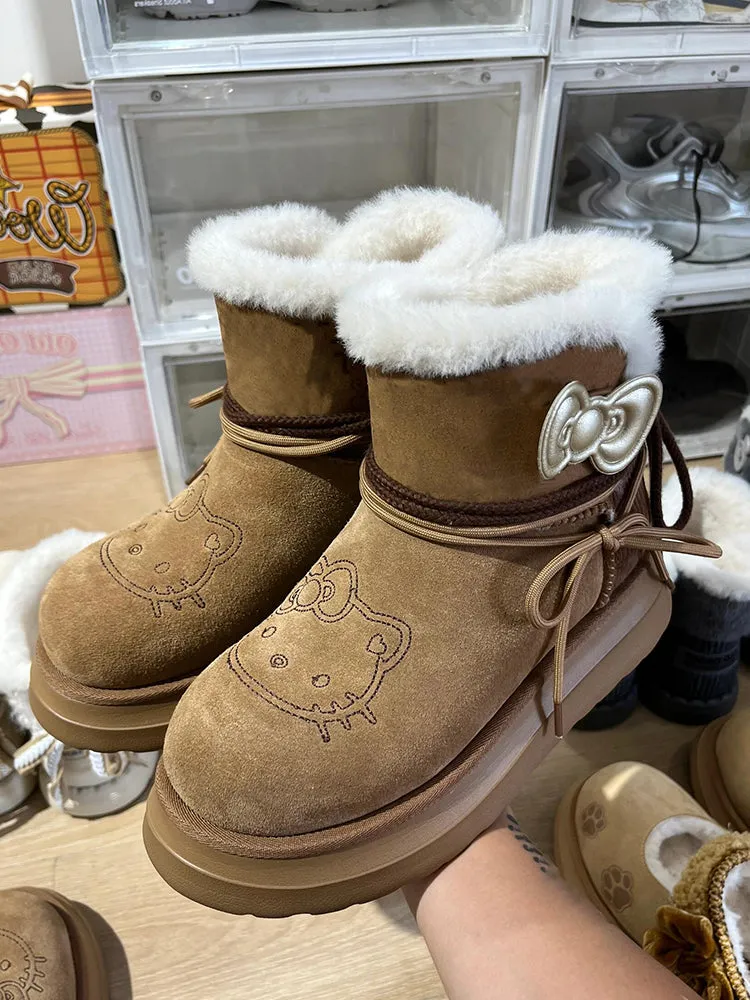 Hello Kitty co-branded furry snow boots