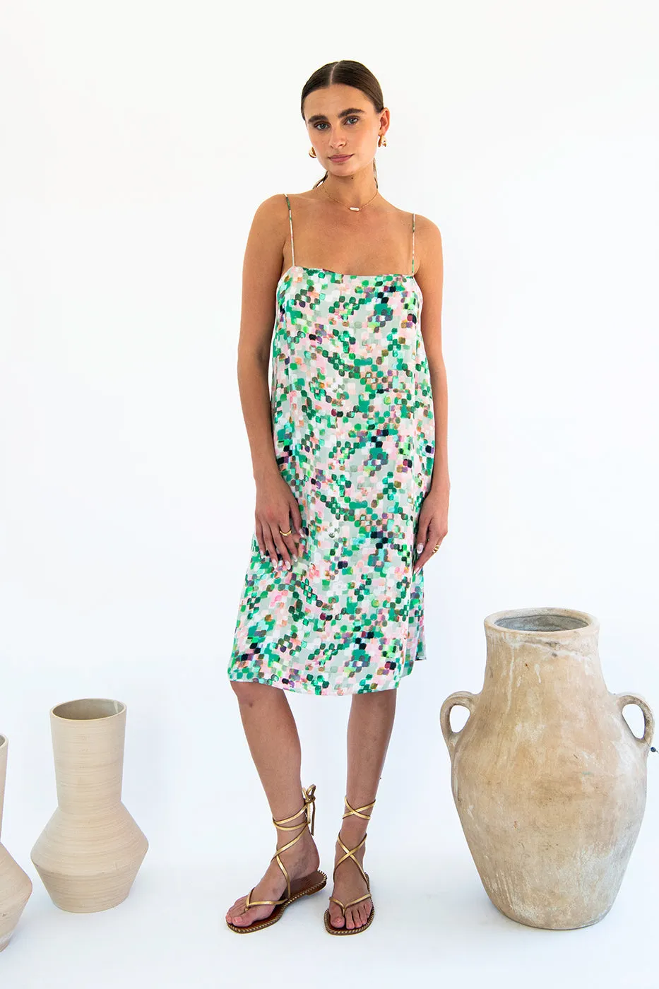 Julianne Boxy Slip Dress - Print