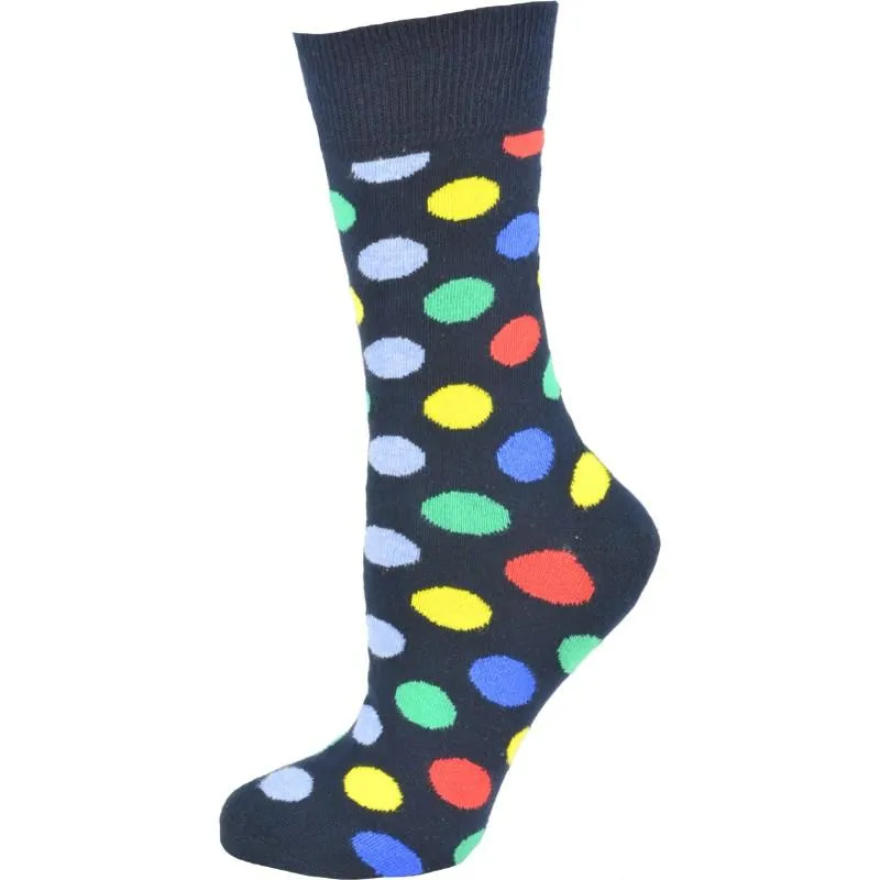 Ladies Cotton Polka Dot Crew Socks