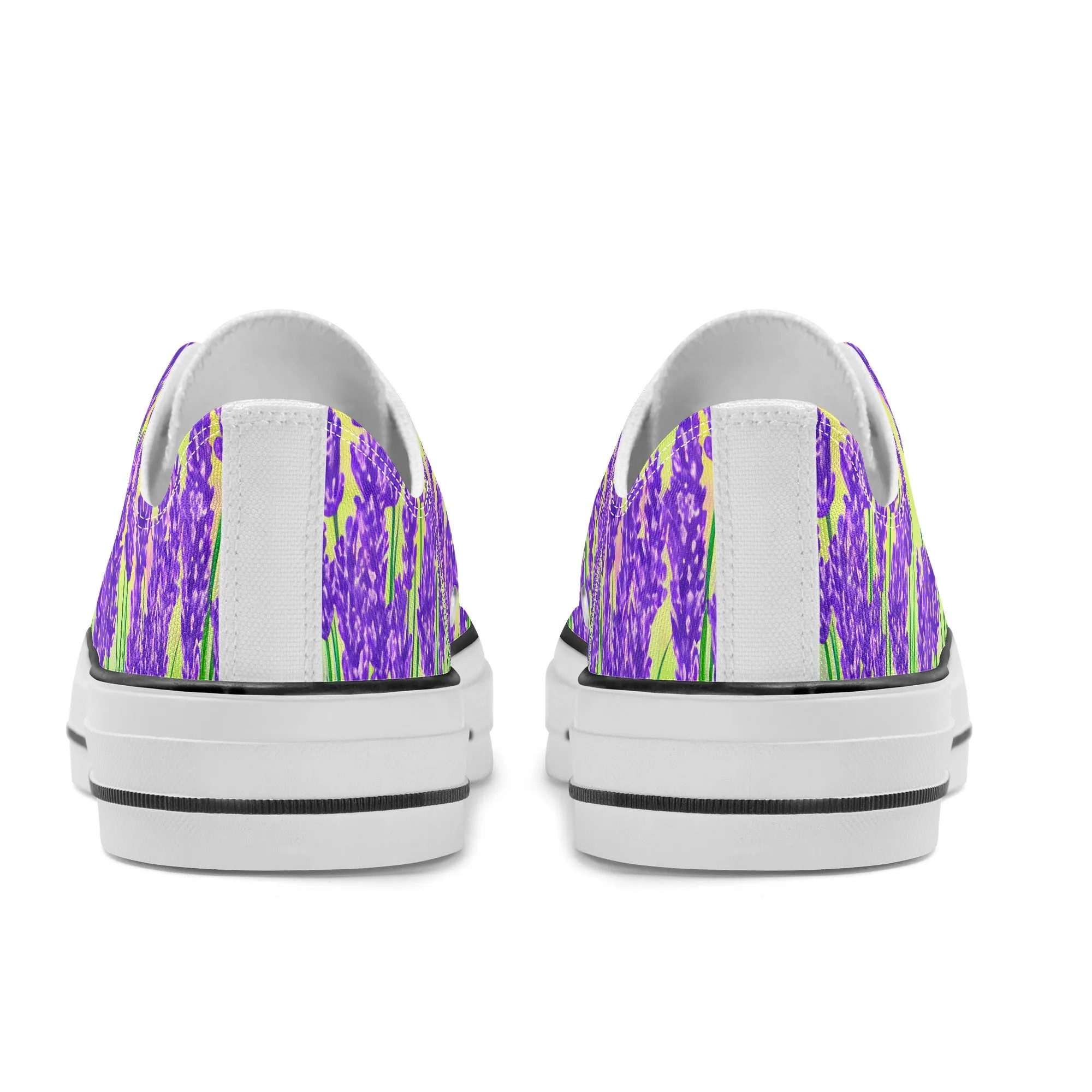 Lavender Womens Low Top Shoes, Garden Classic Canvas Converse Sneakers.