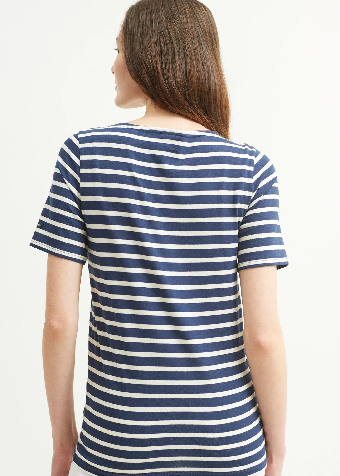 LEVANT MODERN - Breton Stripe Short Sleeve Shirt | Soft Cotton | Unisex Fit (NAVY / ECRU)