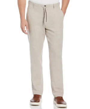 Linen Blend Drawstring Pant