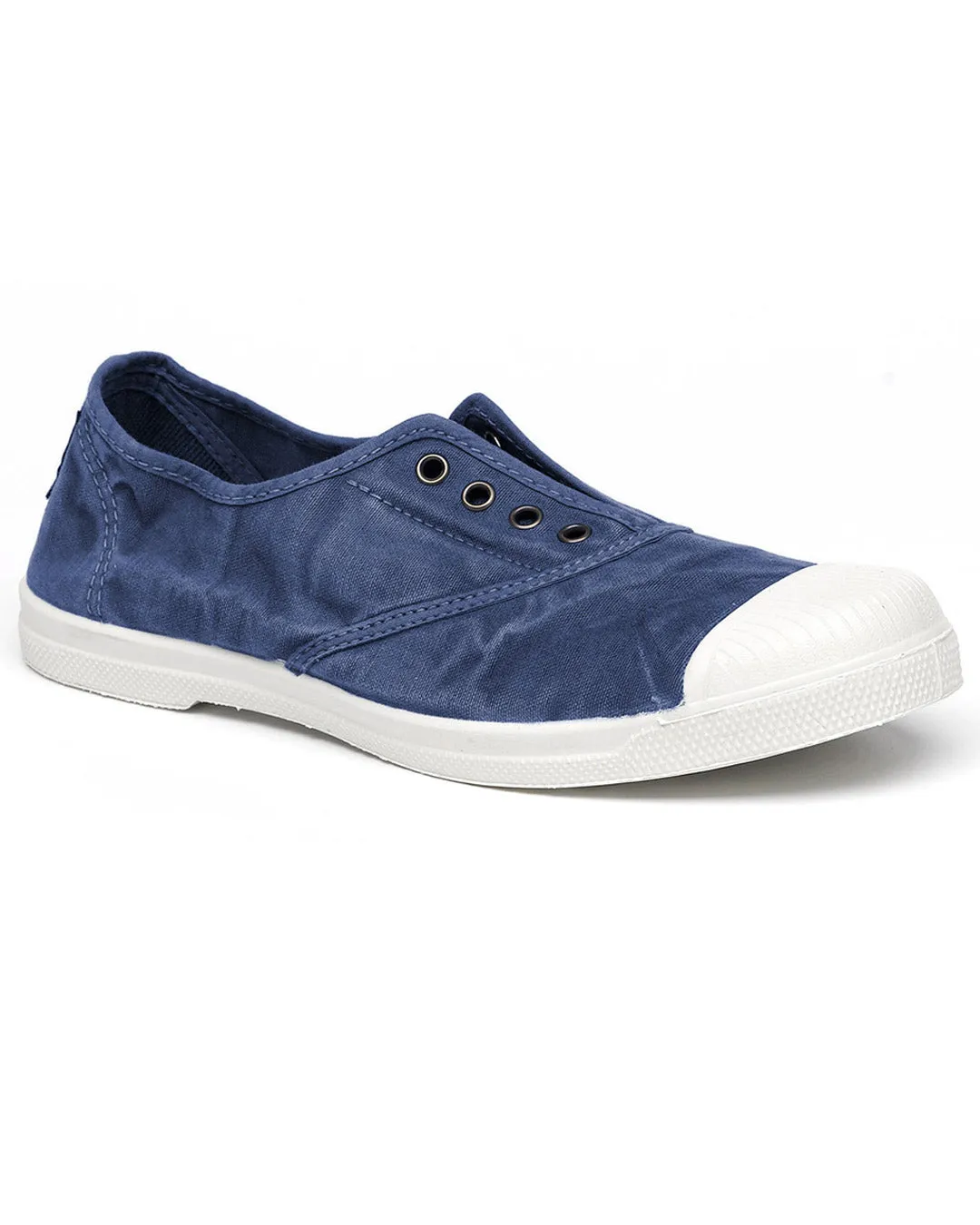 Lola Med Blue Cotton Plimsolls