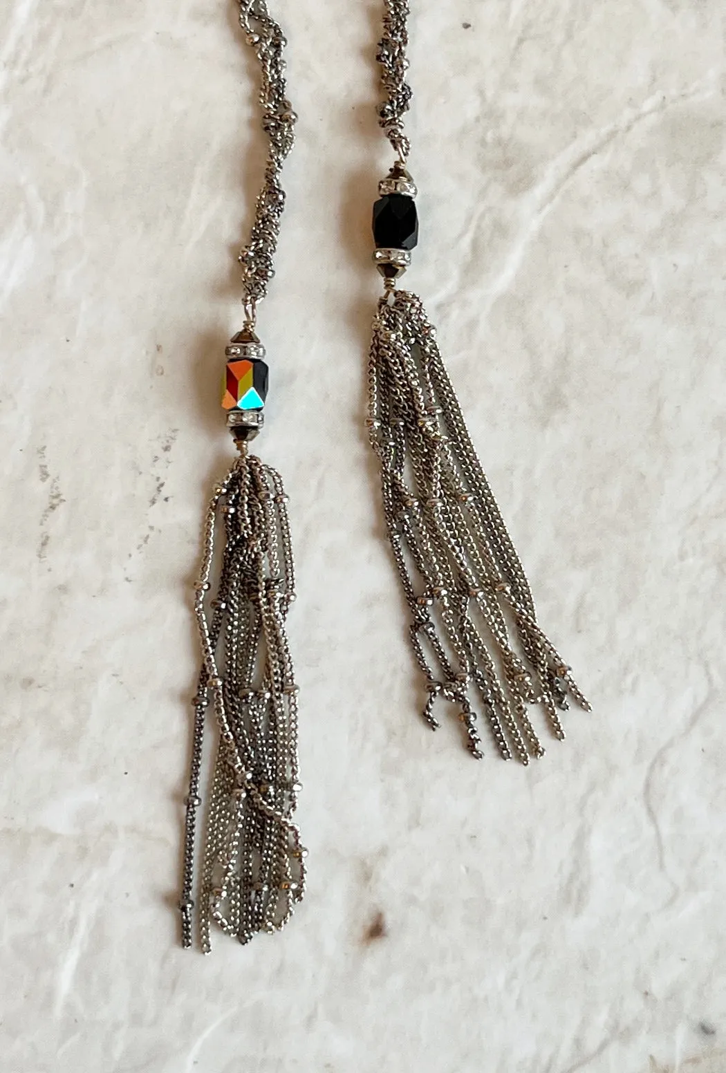 Long Braided Lariat Necklace