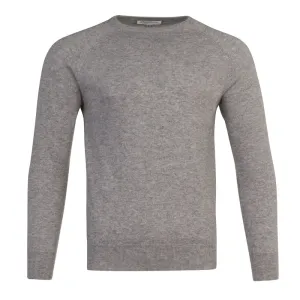 Men's Cashmere Crew Neck in Silver Grey