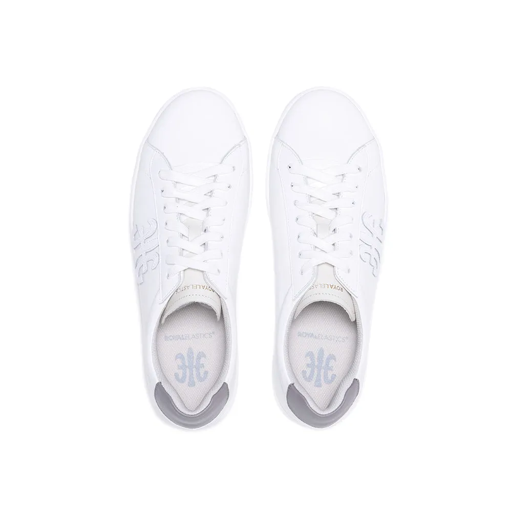 Men's Honor White Gray Logo Leather Sneakers 08021-080