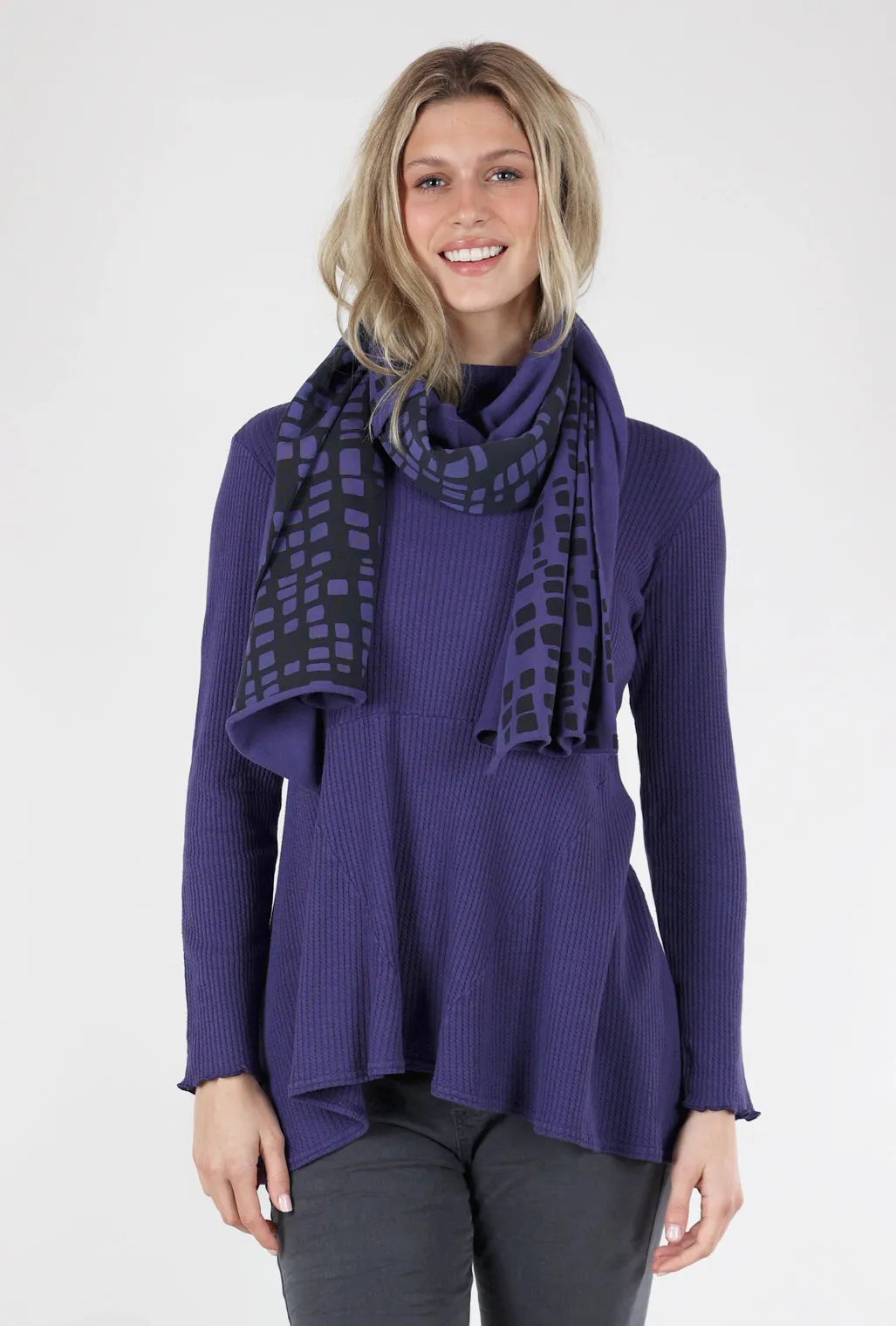 Metro Print Shawl, Violet