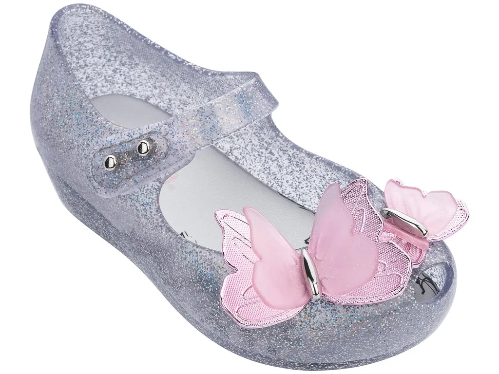 Mini Melissa Ultragirl Butterfly Glitter Blue Sandal For Babies