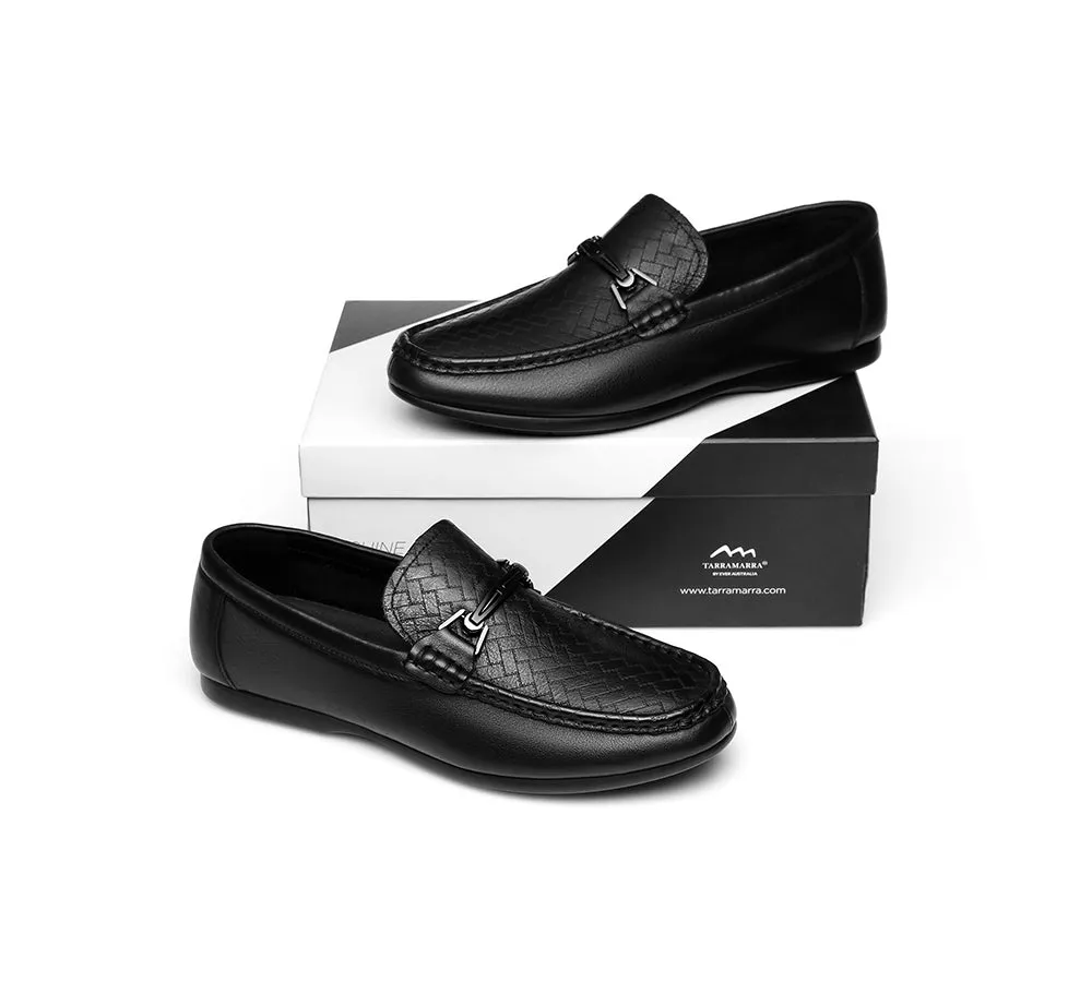 Nixon Men Leather Casual Flat Moccasin Black