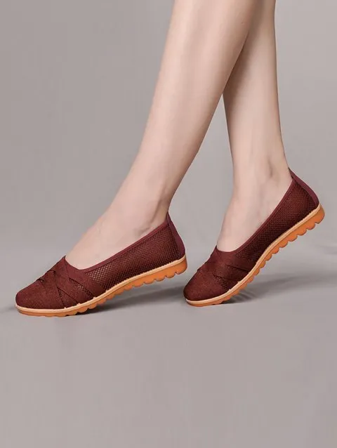 Romantic Band Mesh Breathable Loafer Flat Shoes