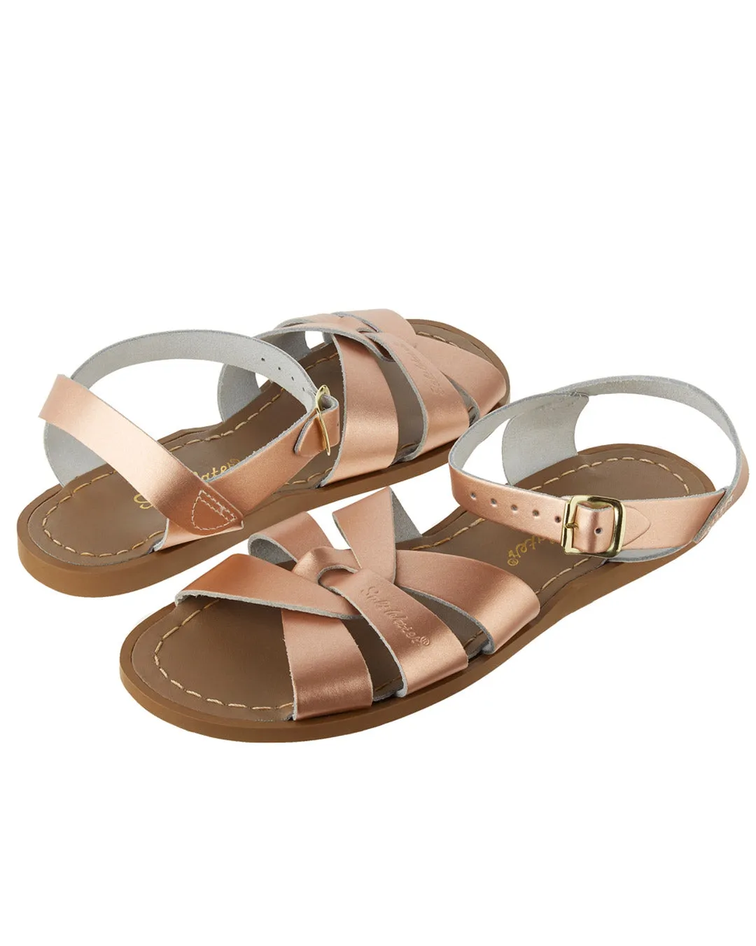 Rose Gold Leather Sandals