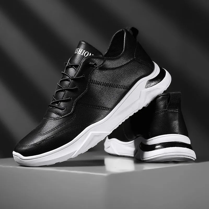 Sneakers Leather Round Toe Fashion Shoes For Men