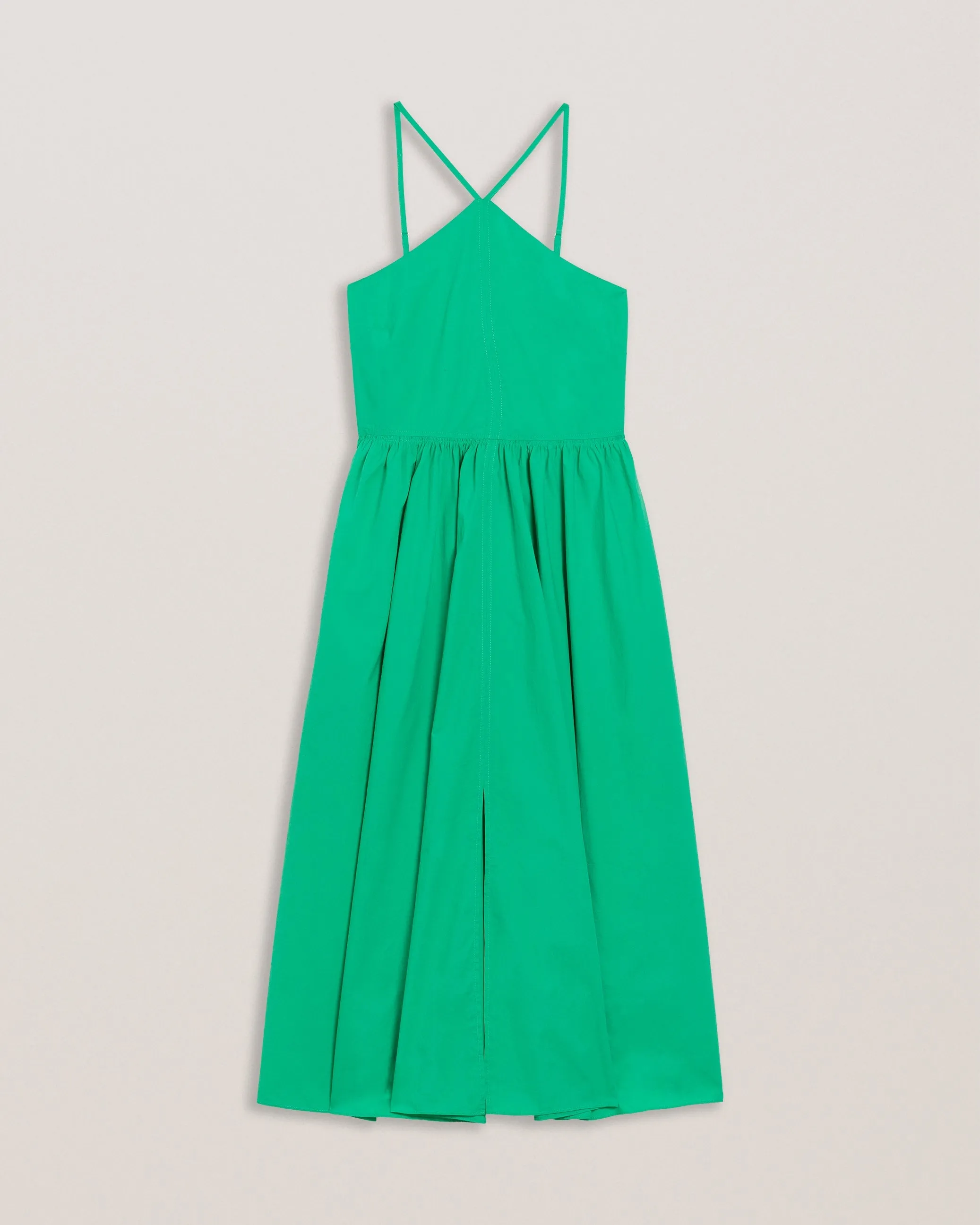 Vari Halterneck A-Line Midi Dress Green