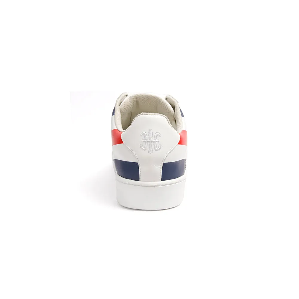 Women's Icon Cross White Blue Red Leather Sneakers 92993-150