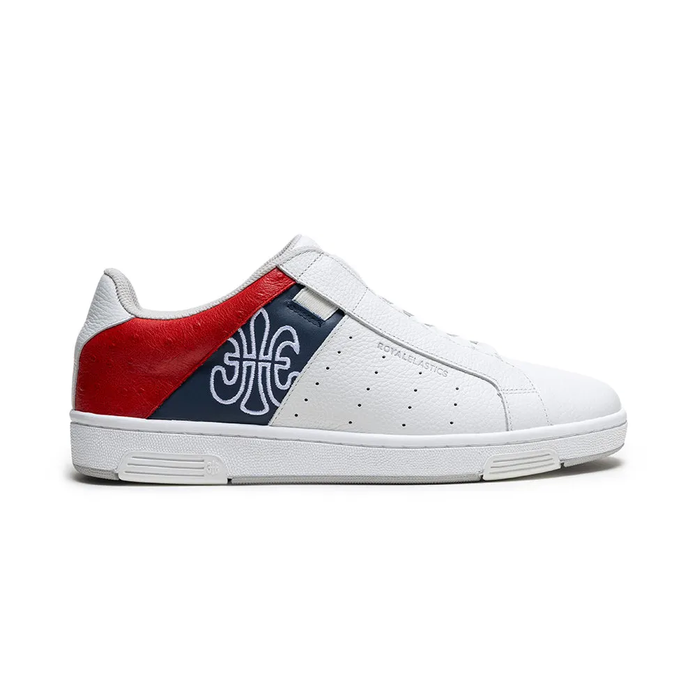 Women's Icon OG White Blue Red Logo Leather Sneakers 91943-051