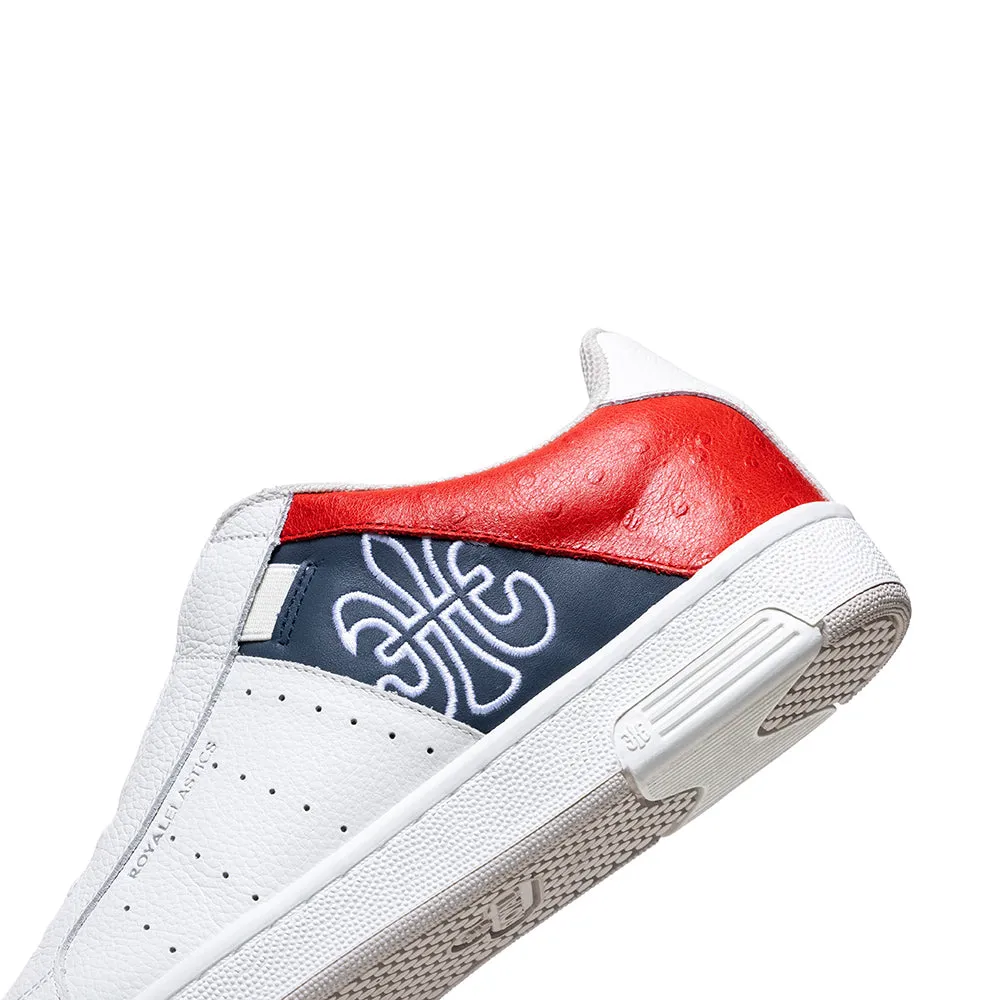 Women's Icon OG White Blue Red Logo Leather Sneakers 91943-051