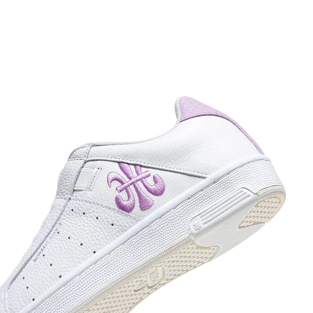 Women's Icon OG White Purple Logo Leather Sneakers 91942-006