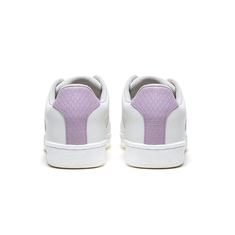 Women's Icon OG White Purple Logo Leather Sneakers 91942-006