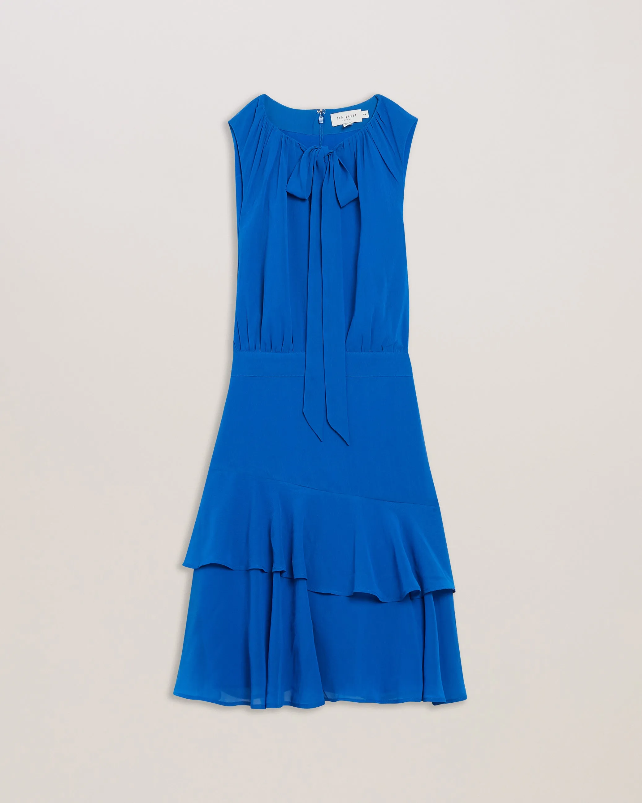 Zandaa Asymmetric Tiered Mini Dress Blue